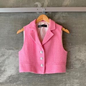COPY - Zara Pink Button Up Vest